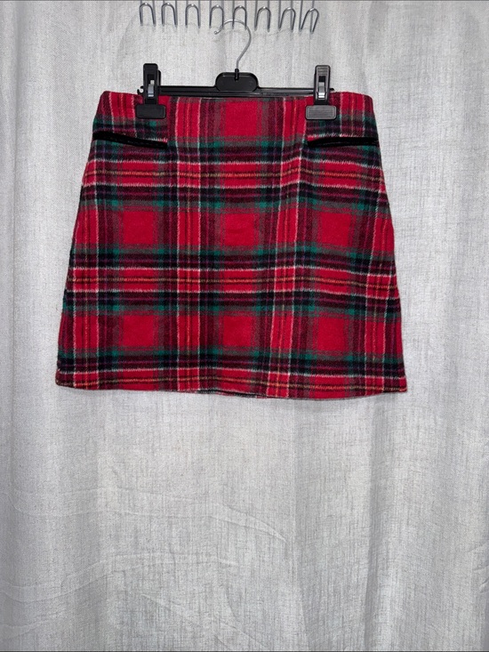 Copper Key Dresses & Skirts - Copper Key Red Wool-Blend Plaid Mini Skirt